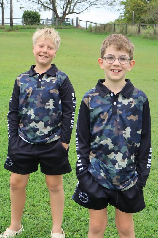 WILD Camo Rugby Shorts - Kids